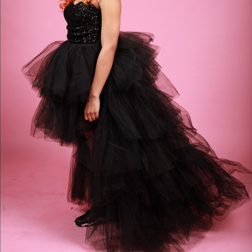 Black High Low Tulle Skirt